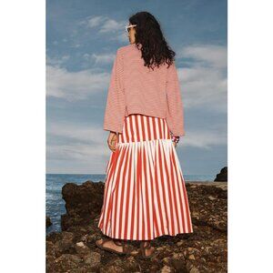 ZARA LIMITED EDITION STRIPED MIDI SKIRT